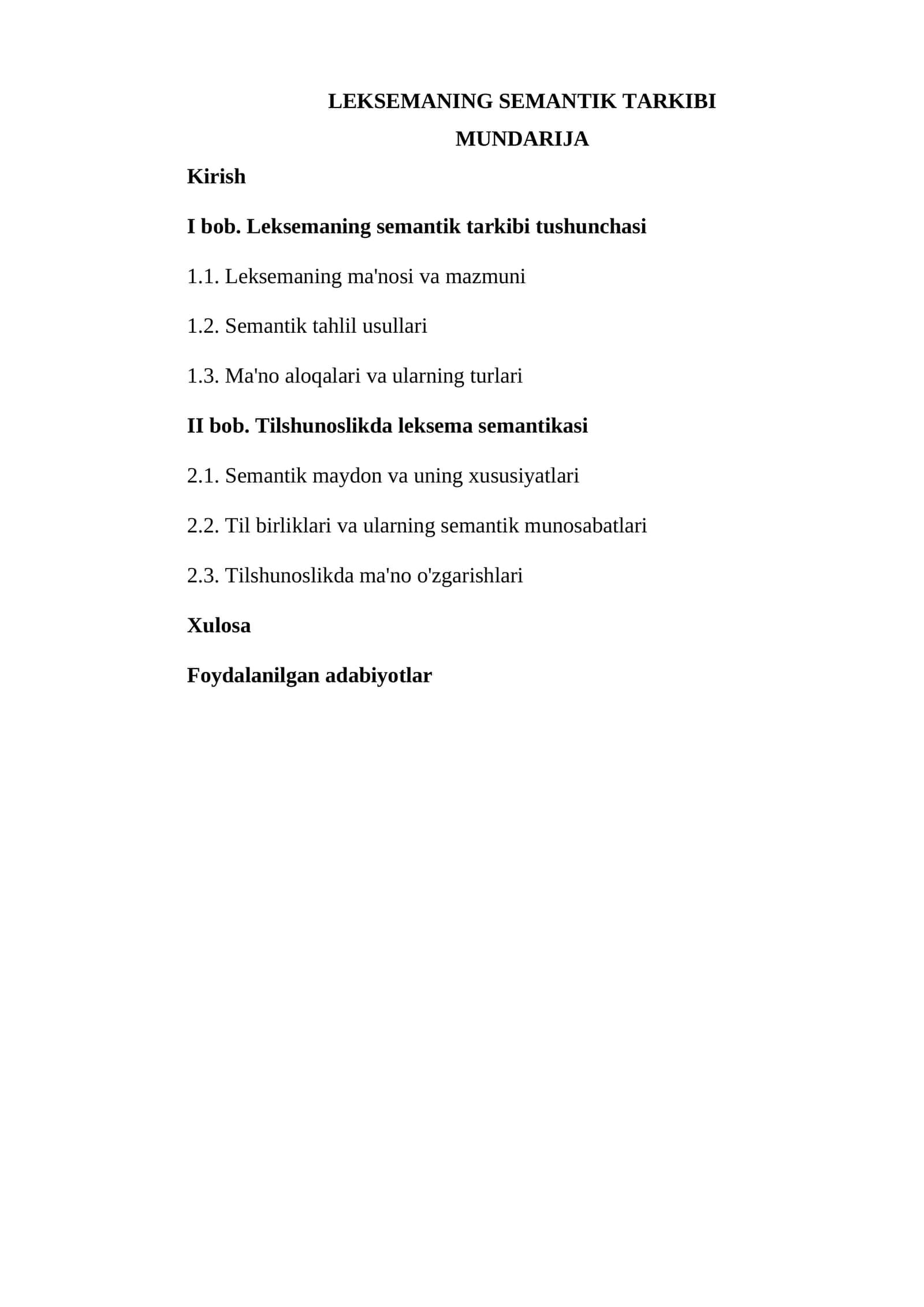 LEKSEMANING SEMANTIK TARKIBI