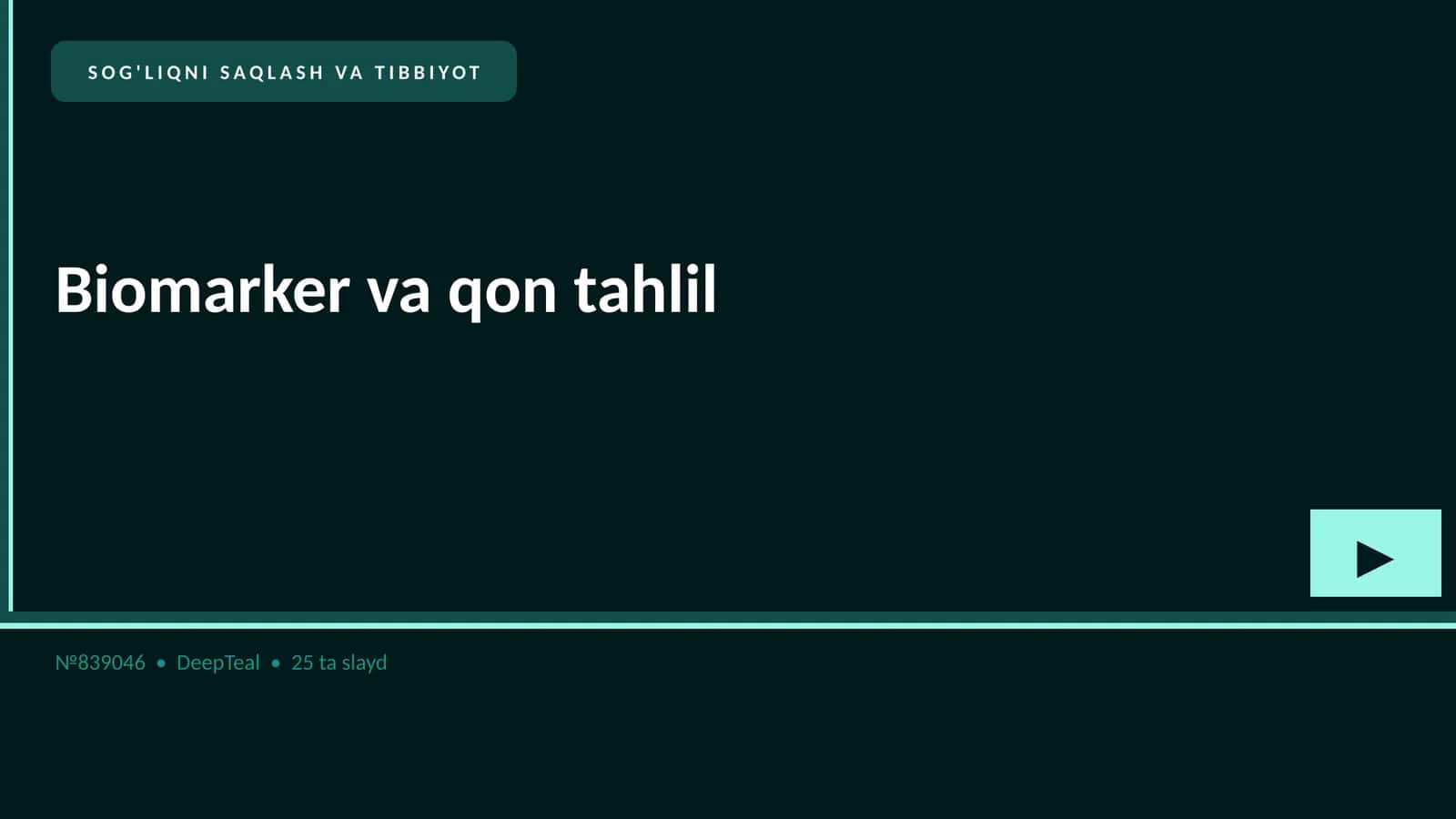 Biomarker va qon tahlil