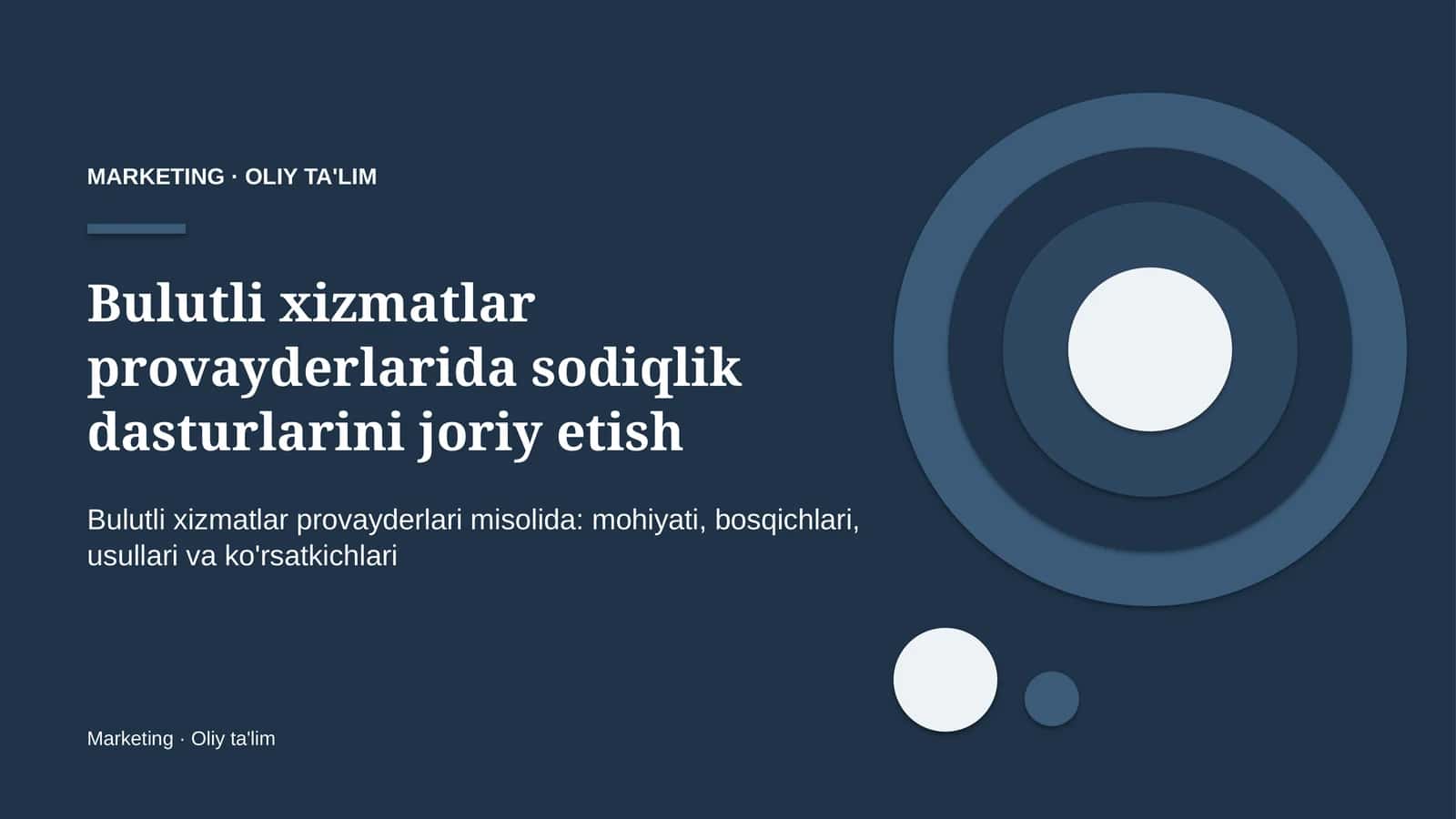 Bulutli xizmatlar provayderlarida sodiqlik dasturlarini joriy etish