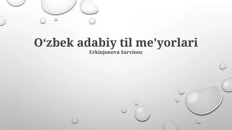 Oʻzbek adabiy til me'yorlari