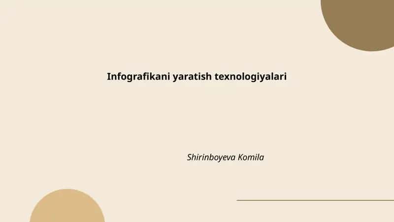 Infografikani yaratish texnologiyalari