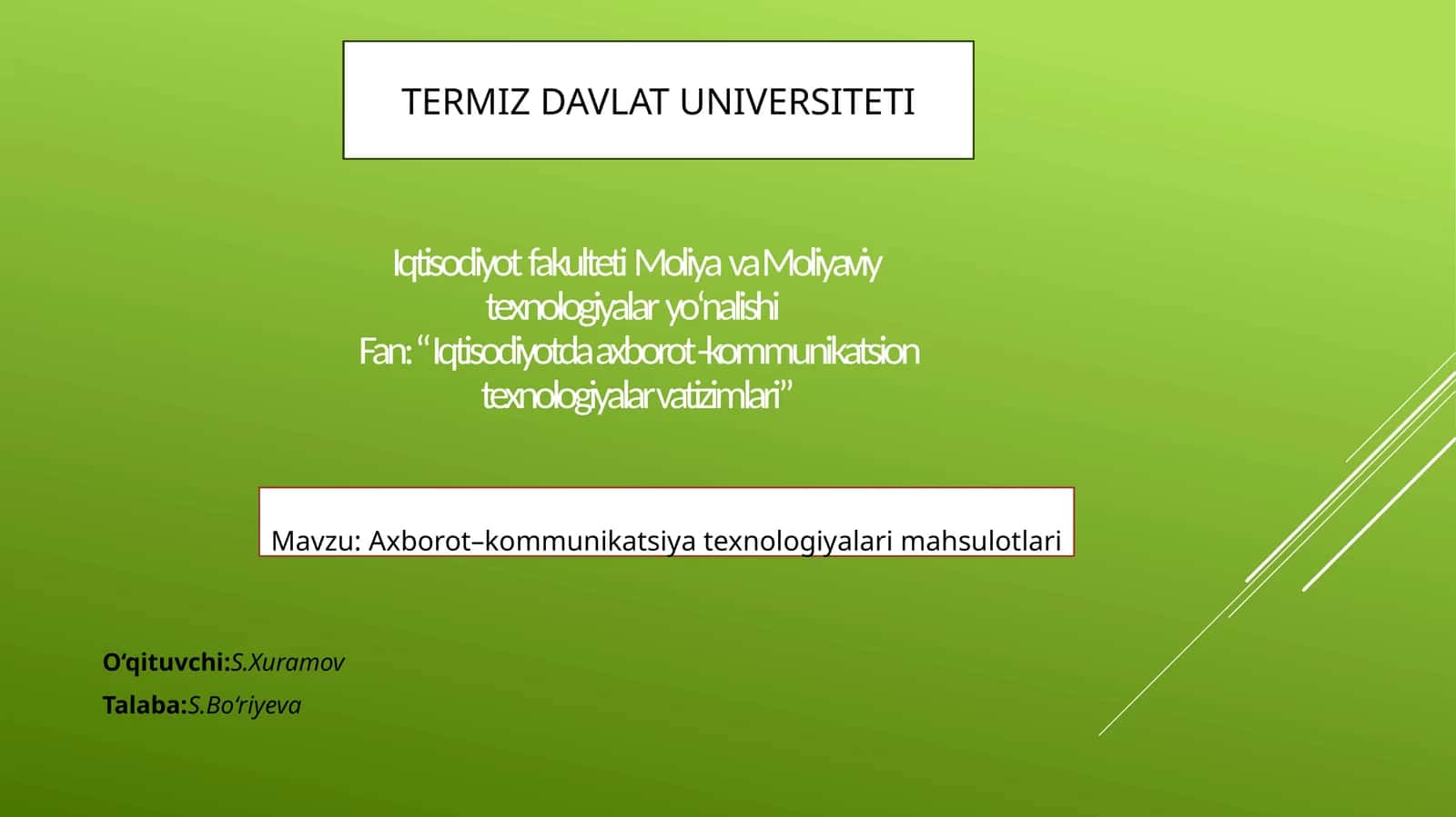Axborot–kommunikatsiya texnologiyalari mahsulotlari