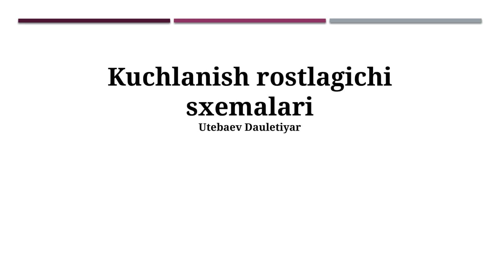 Kuchlanish rostlagichi sxemalari