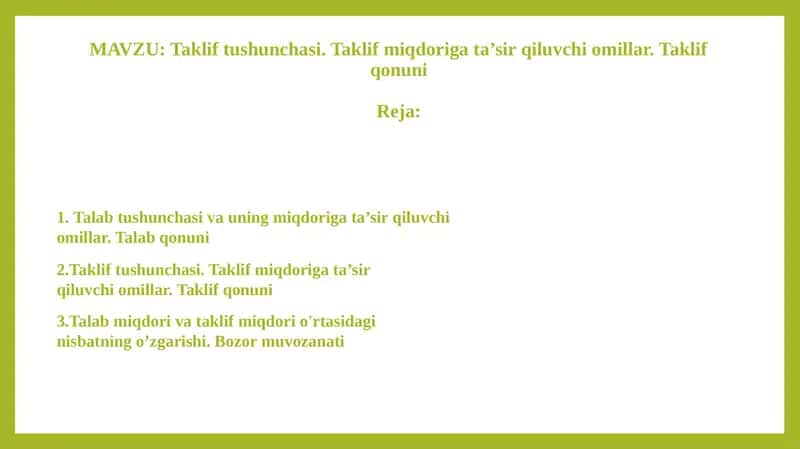 Taklif tushunchasi