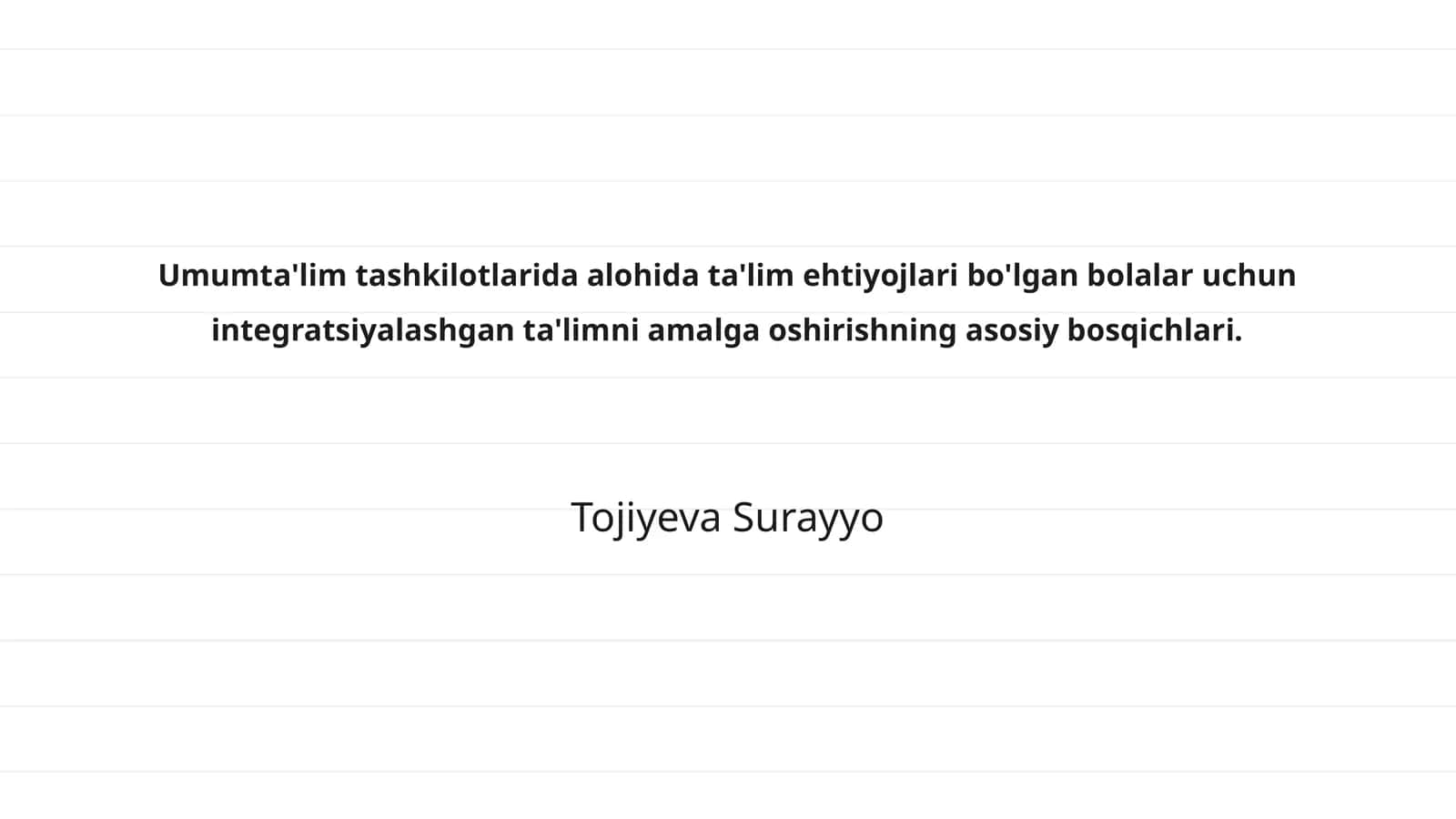 Integratsiyalashgan ta'lim