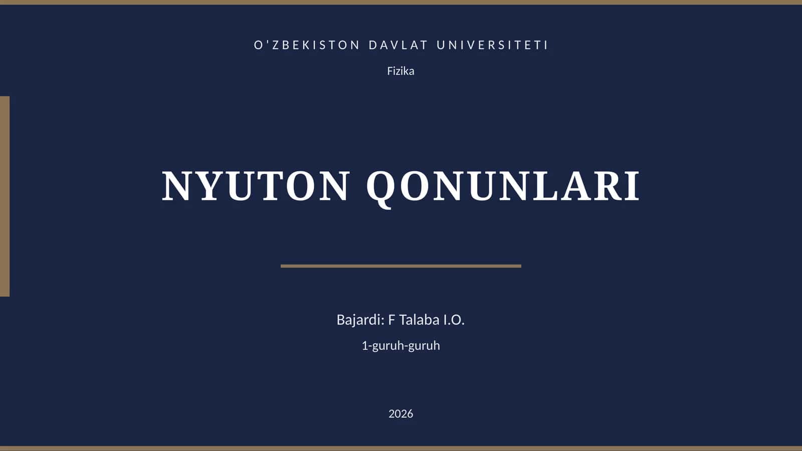 NYUTON QONUNLARI
