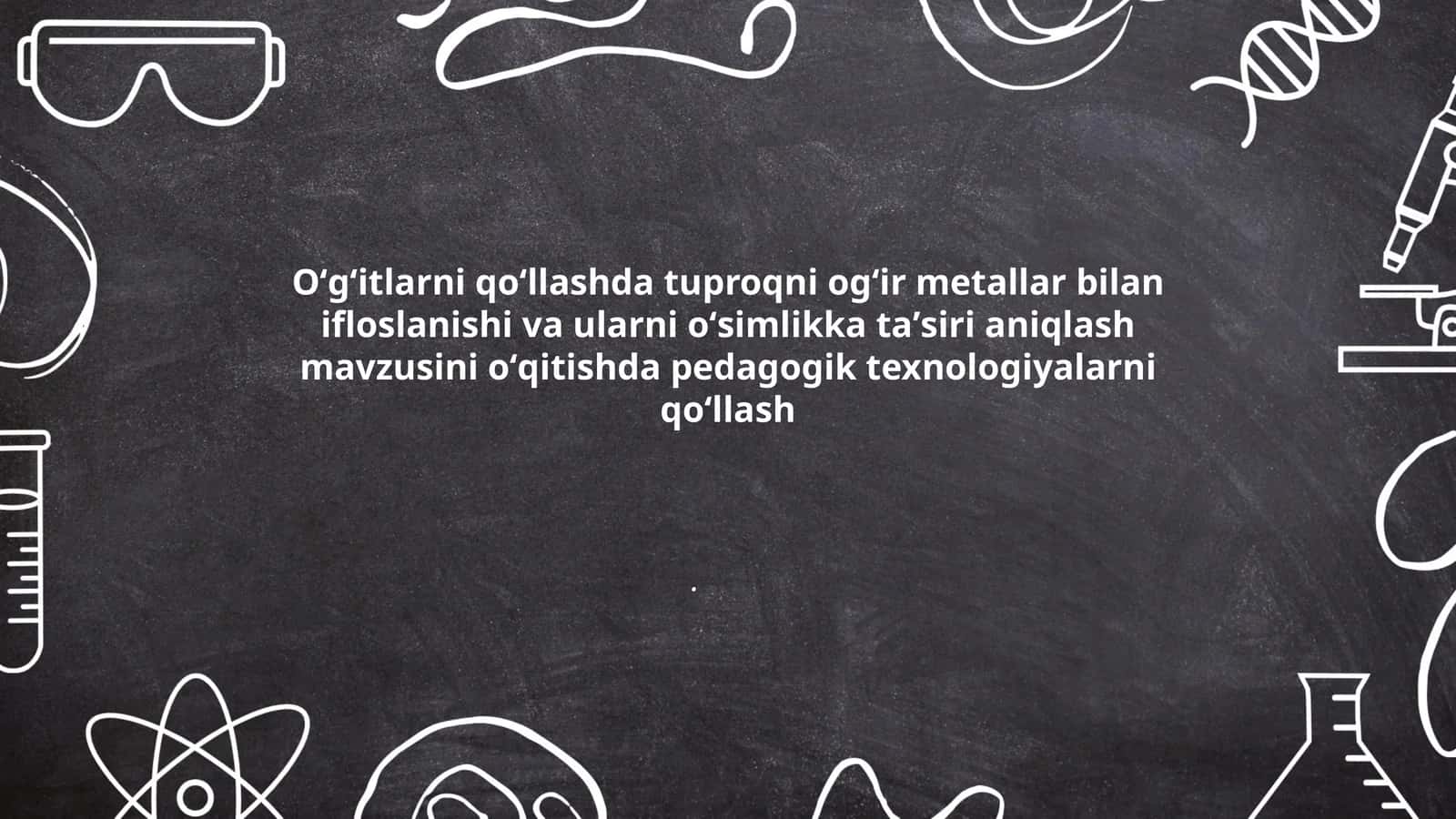 Ogʻir metallar bilan ifloslangan tuproqning oʻsimlikka taʼsiri
