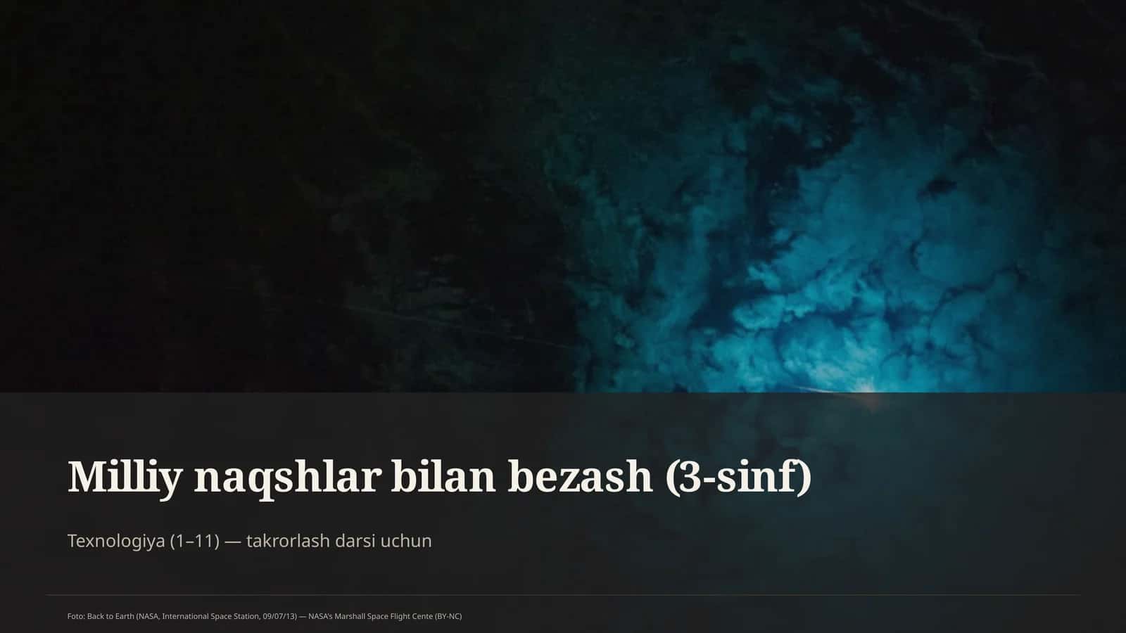 Milliy naqshlar bilan bezash (3-sinf)