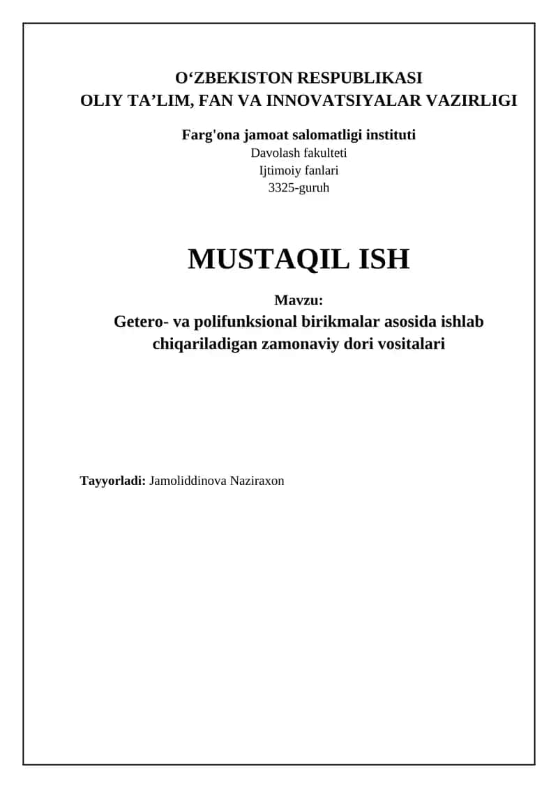 Getero- va polifunksional birikmalar: ta'rif, turlari va xossalari