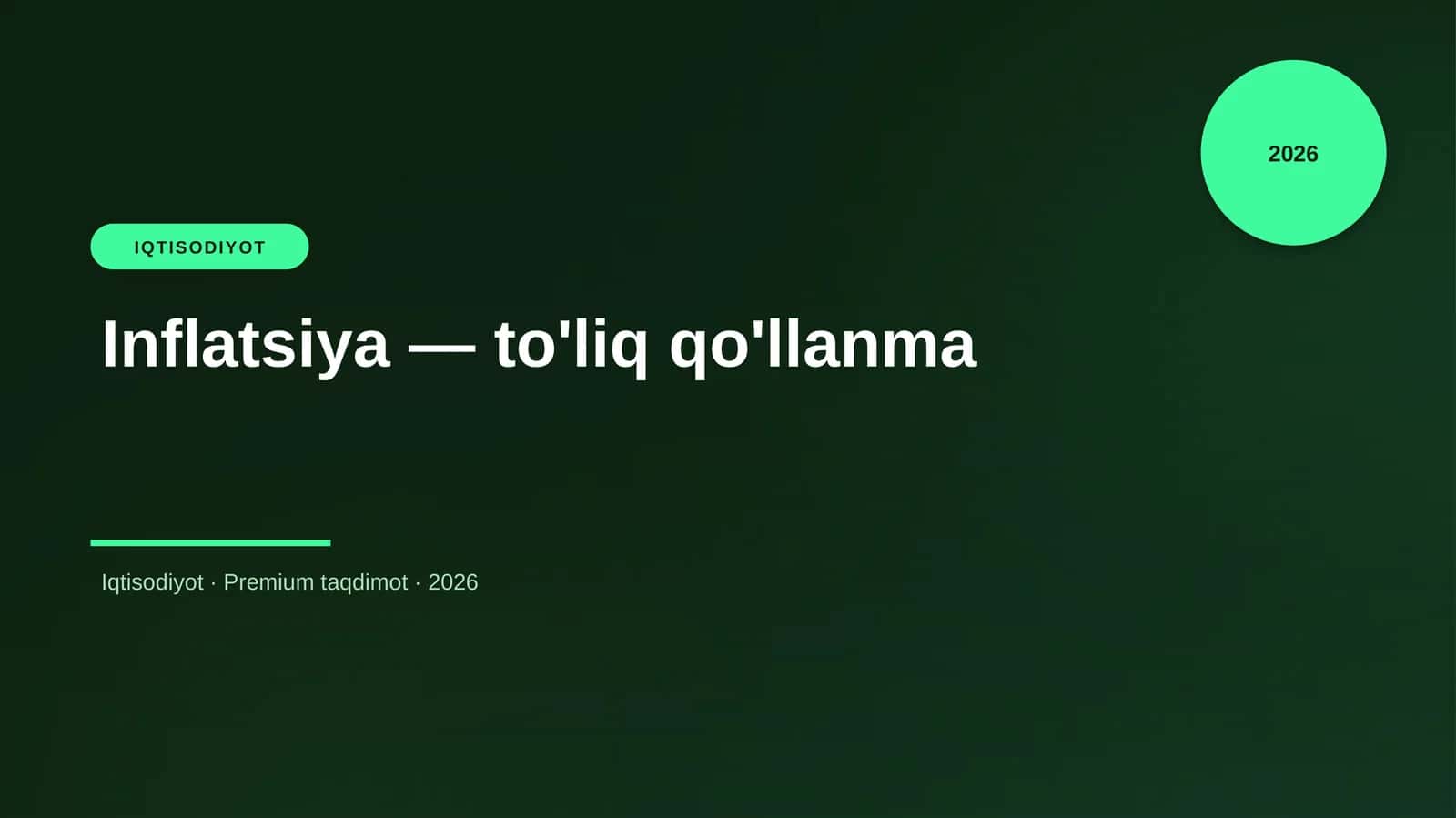 Inflatsiya — to'liq qo'llanma