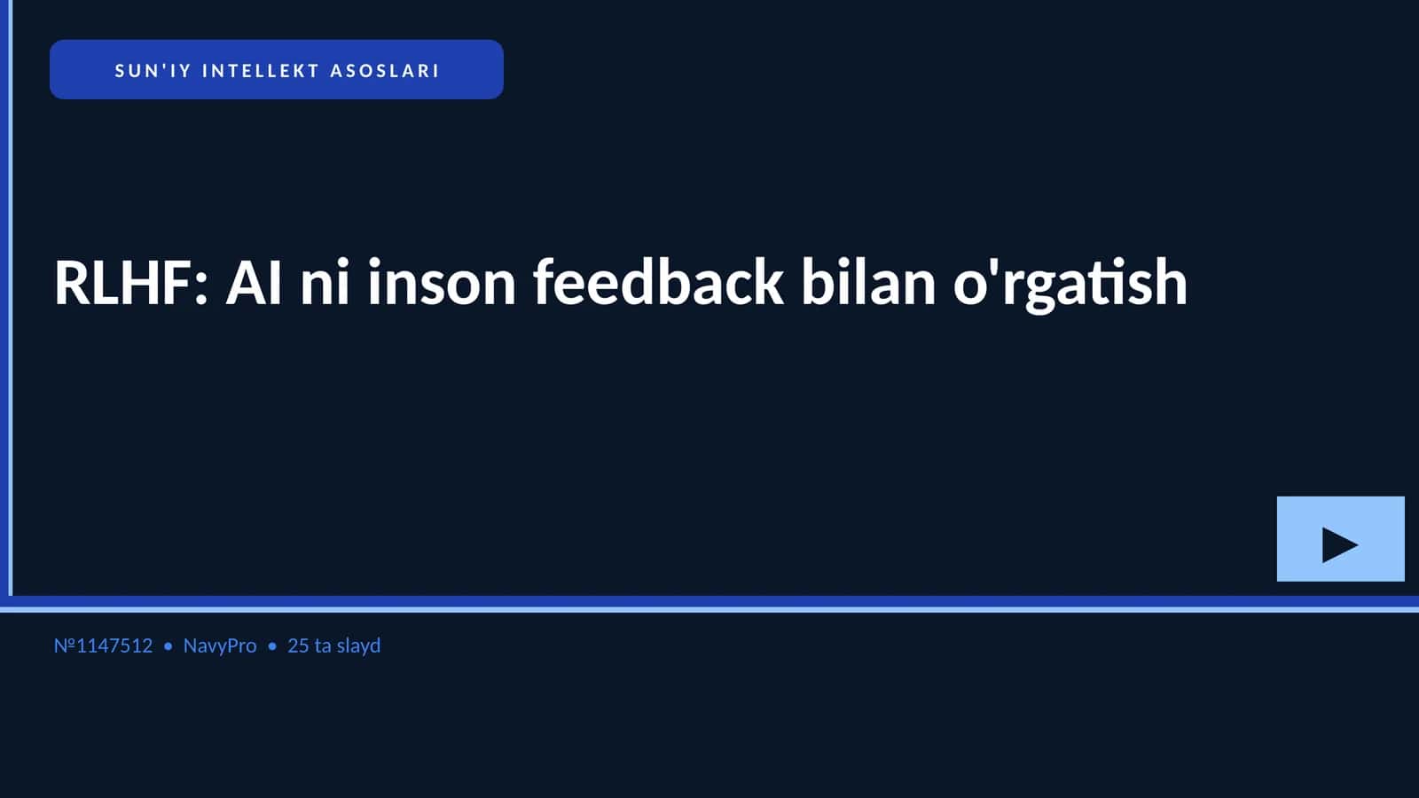 SUN'IY INTELLEKT ASOSLARI