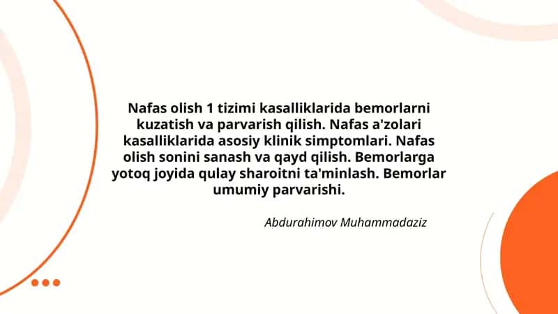 Nafas olish 1 tizimi