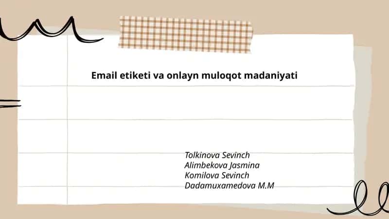 Email etiketi va onlayn muloqot madaniyati