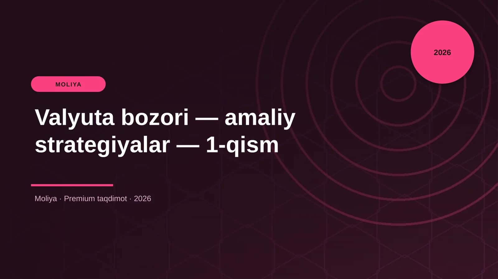 Valyuta bozori — amaliy strategiyalar — 1-qism