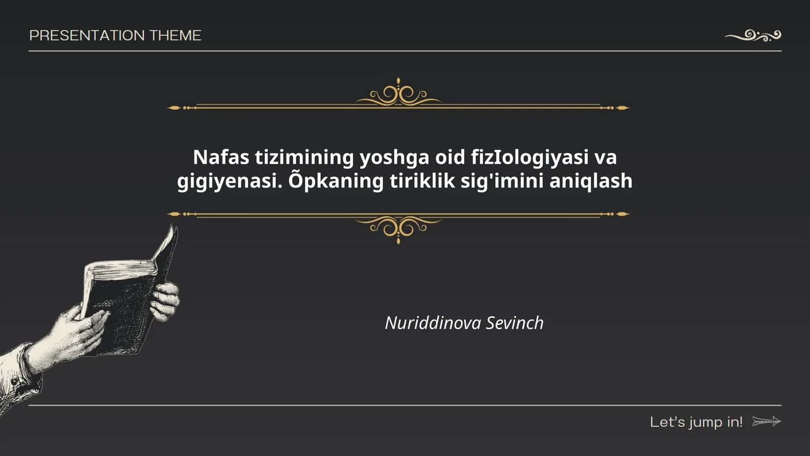 Nafas tizimining yoshga oid fizIologiyasi va gigiyenasi. Õpkaning tiriklik sig'imini aniqlash