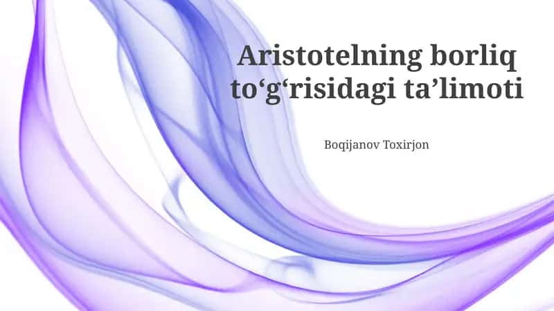 Aristotelning borliq toʻgʻrisidagi taʼlimoti