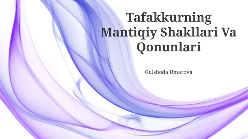 Tafakkurning Mantiqiy Shakllari Va Qonunlari