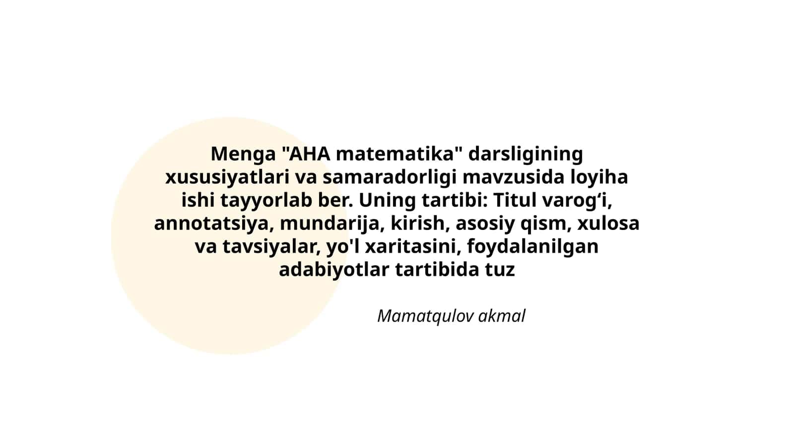 AHA matematika darsligi