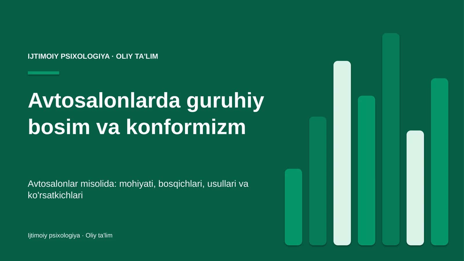 IJTIMOIY PSIXOLOGIYA · OLIY TA'LIM