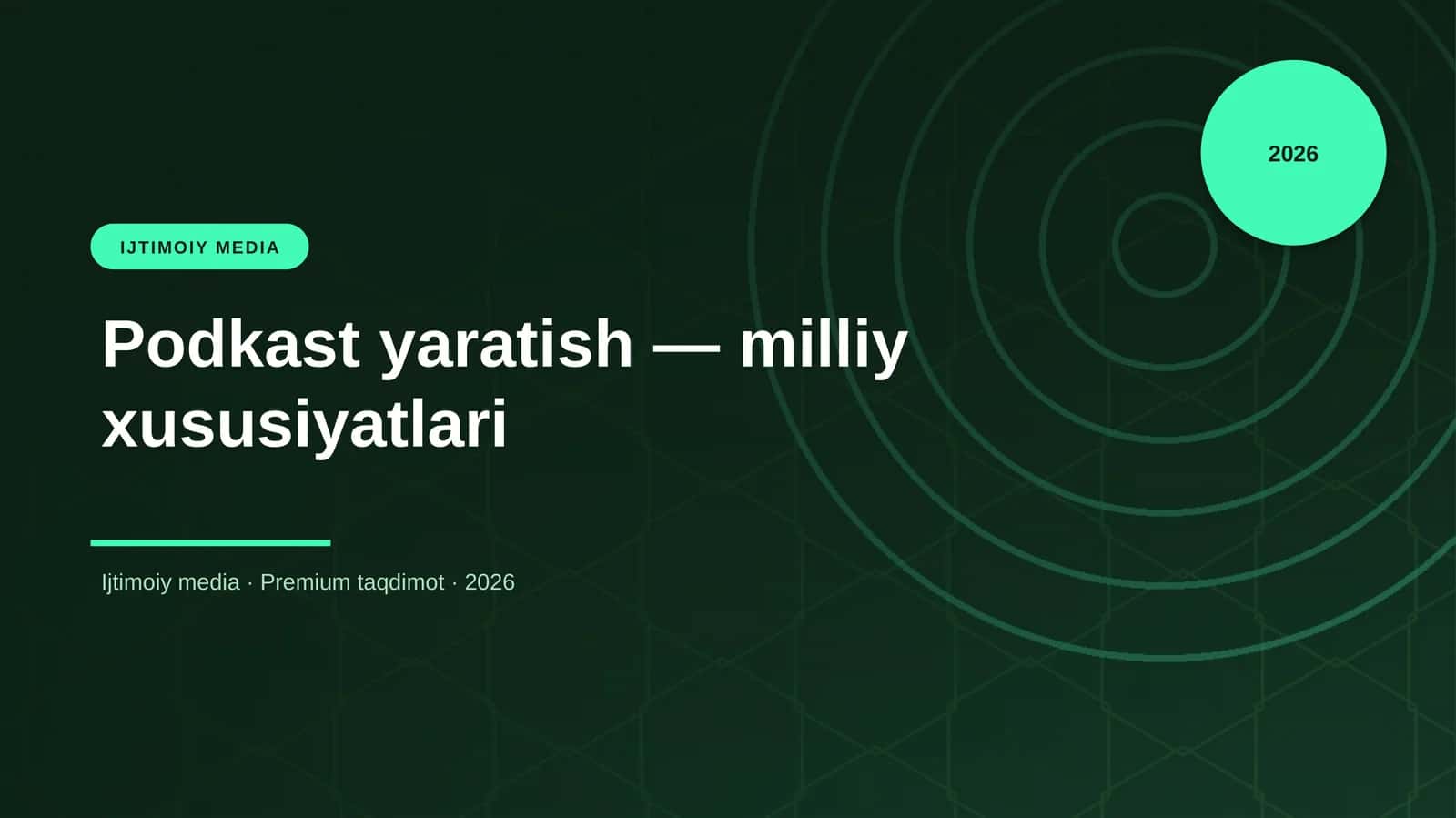 Podkast yaratish — milliy xususiyatlari