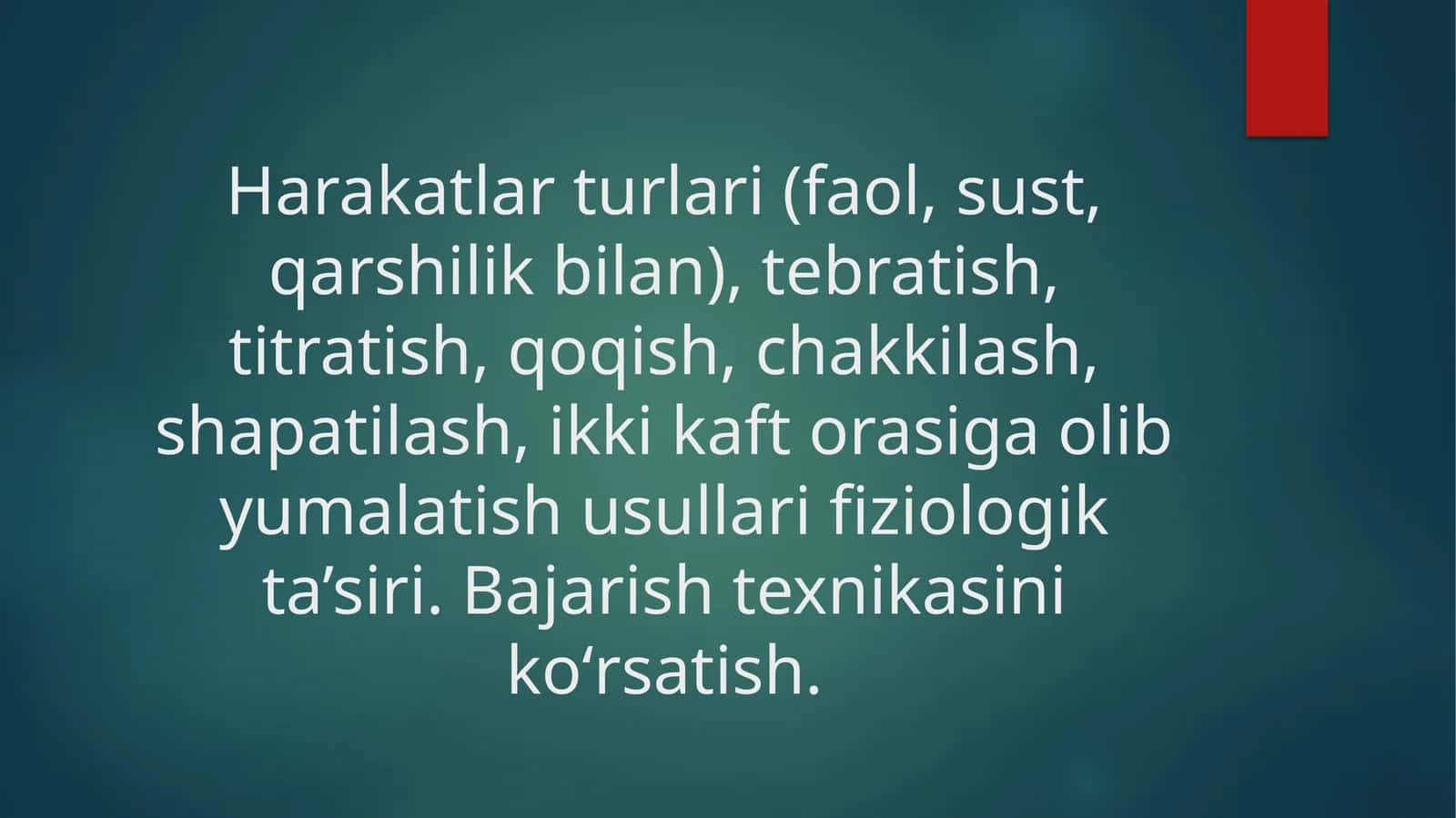 Massaj Turlari va Usullari
