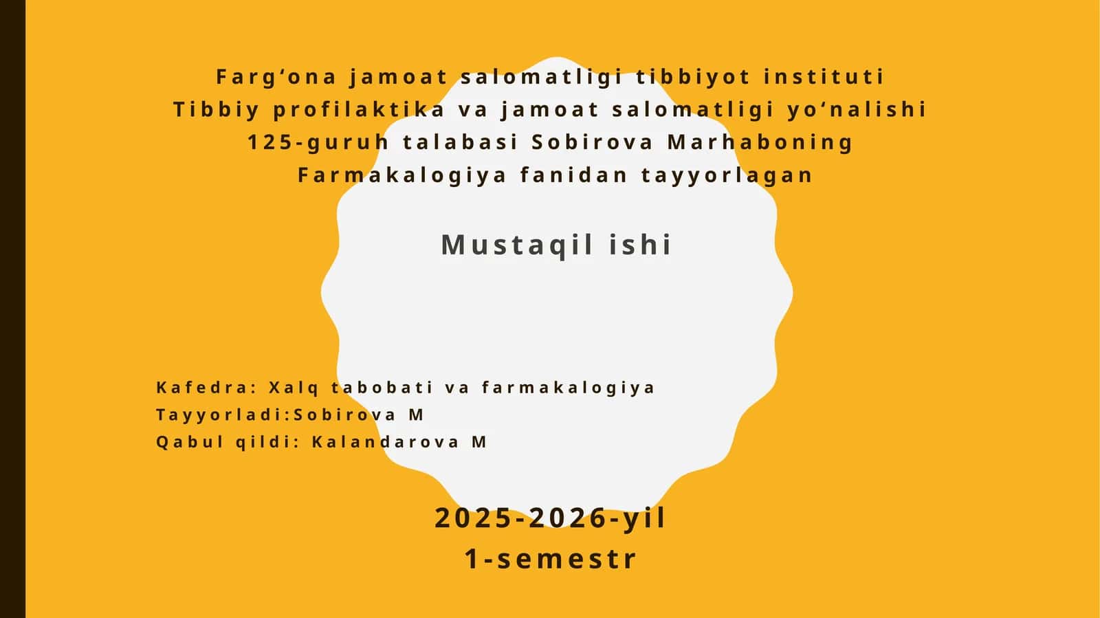 Dorivositalarininghomilagataʼsiri