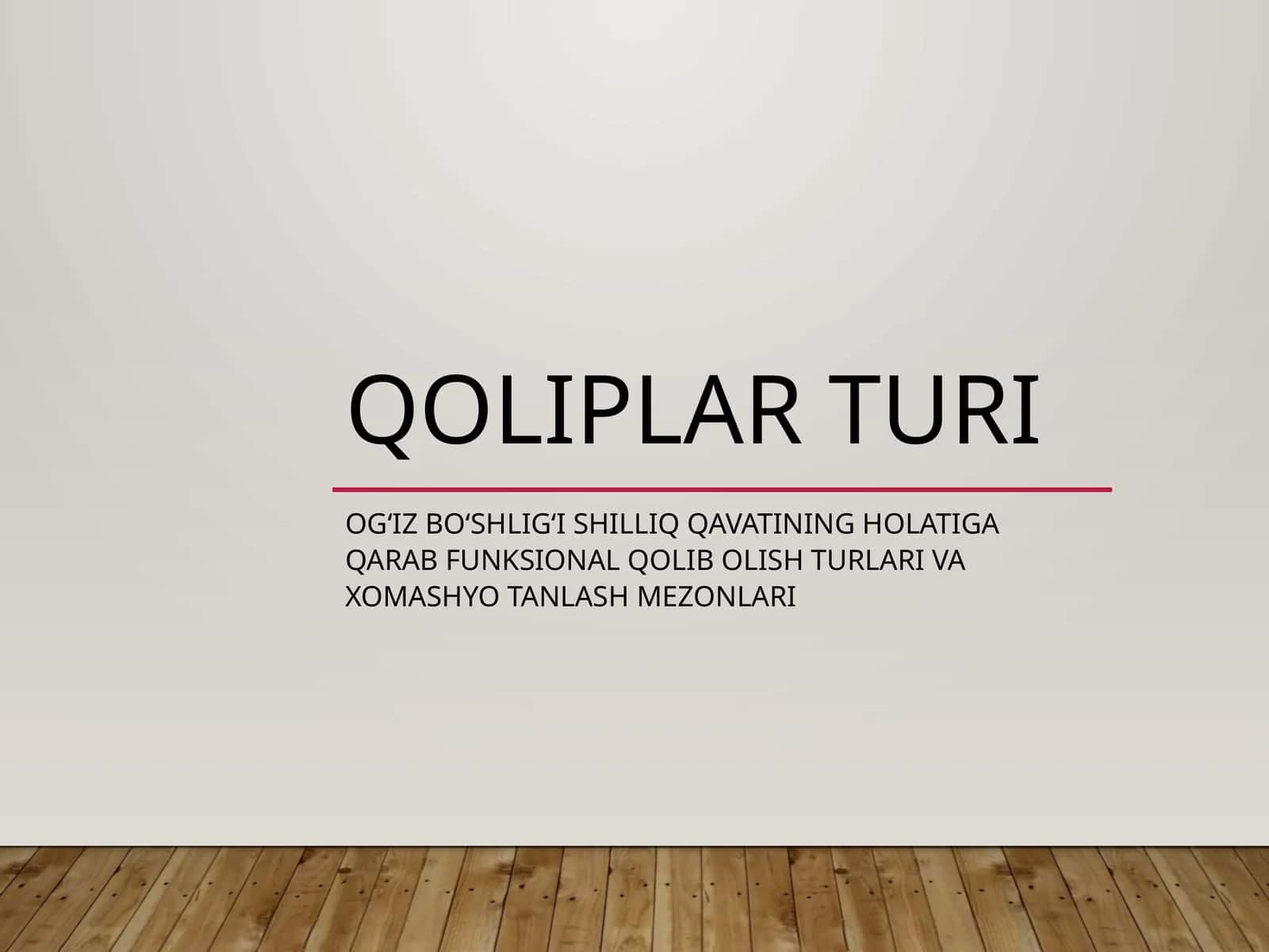 Qoliplar Turi