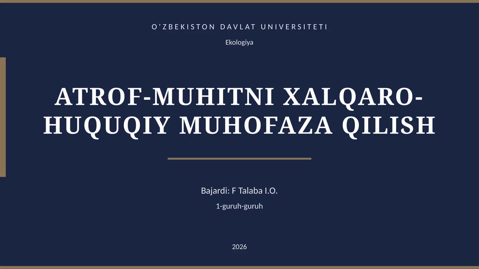 Ekologiya