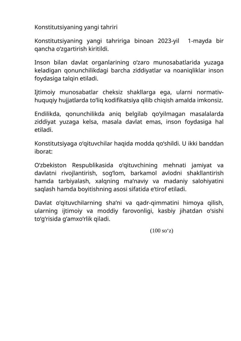 Konstitutsiyaning yangi tahriri