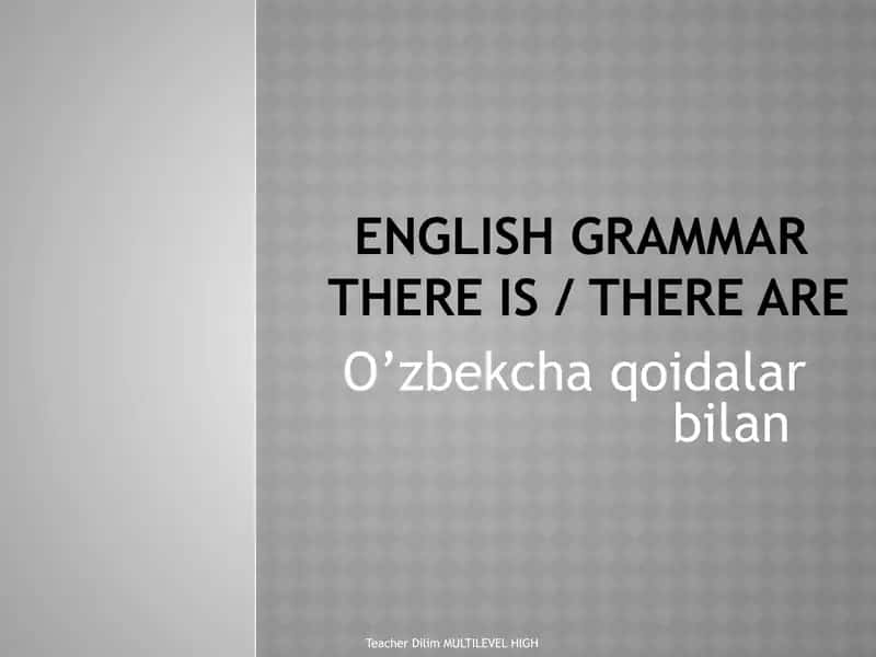 THERE IS THERE ARE ENGLISH GRAMMAR