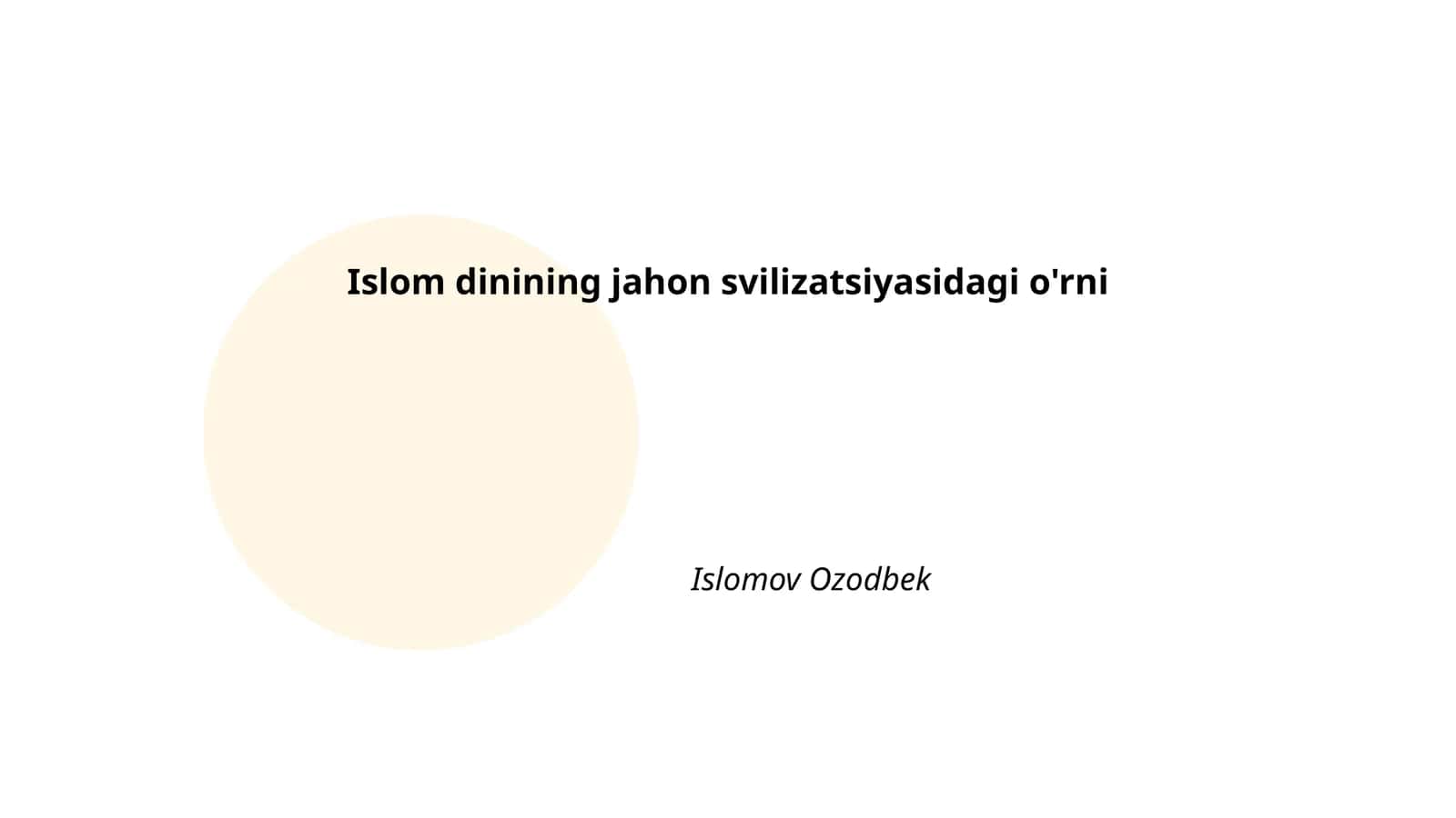 Islom madaniyati va fan