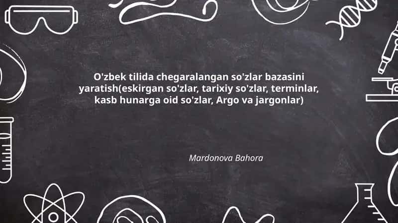 O'zbek tilida chegaralangan so'zlar bazasi