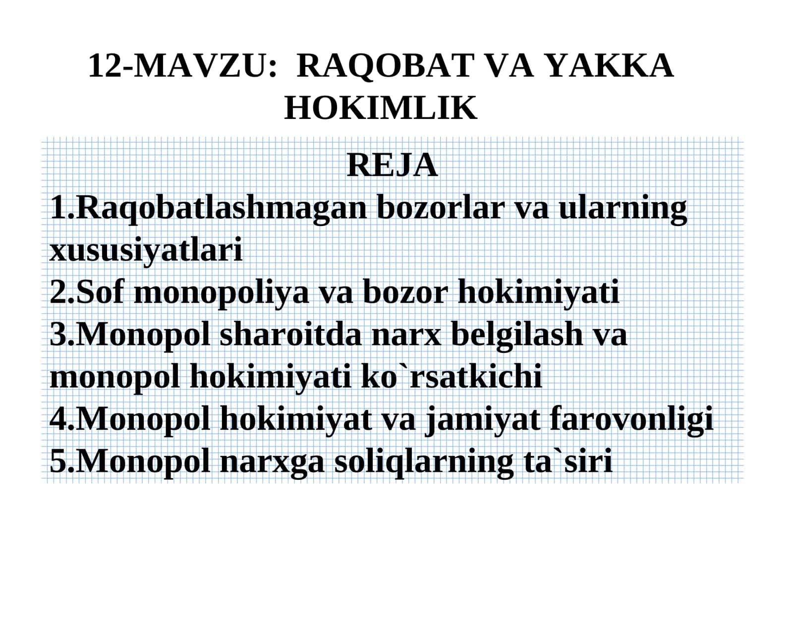 RAQOBAT VA YAKKA HOKIMLIK