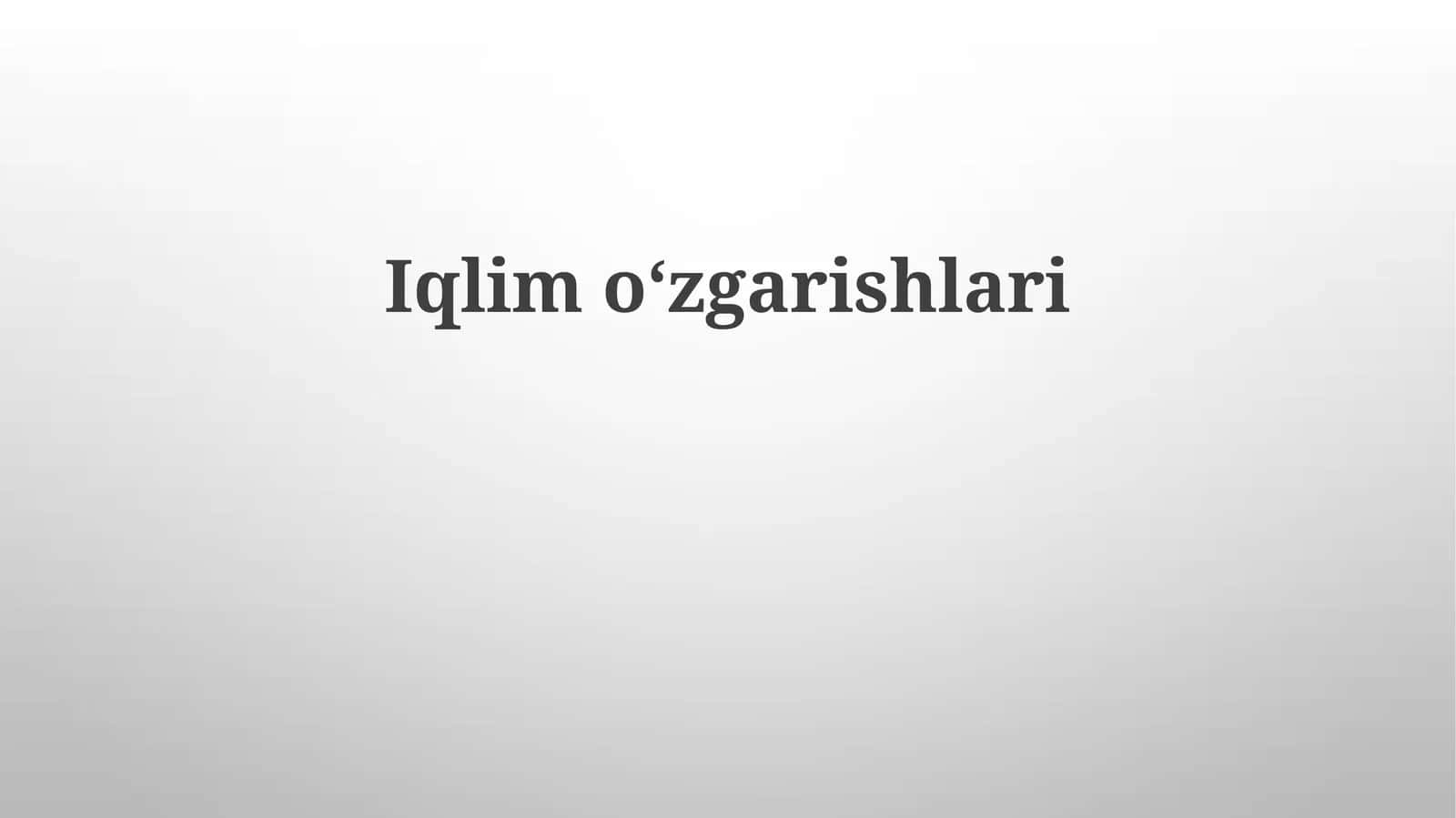Iqlimoʻzgarishlari