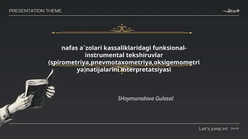 Nafas a`zolari kassaliklaridagi funksional-instrumental tekshiruvlar (spirometriya,pnevmotaxometriya,oksigemometriya)natijalarini interpretatsiyasi