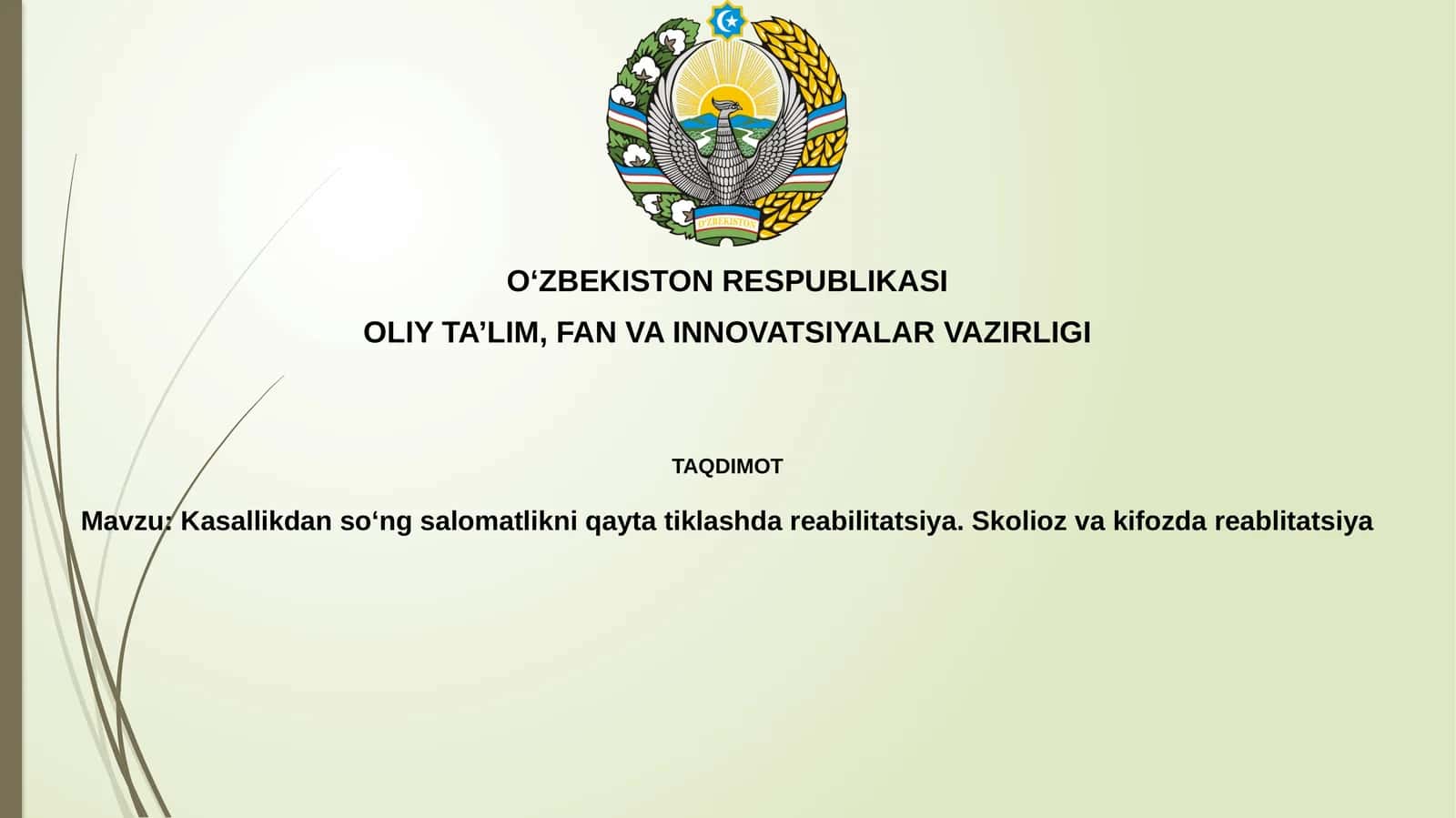 Kasallikdanso‘ngsalomatlikniqaytatiklashdareabilitatsiya.Skoliozvakifozdareablitatsiya