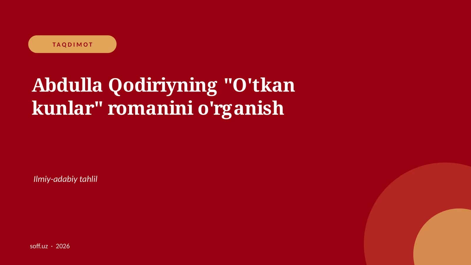 O'tkan kunlar