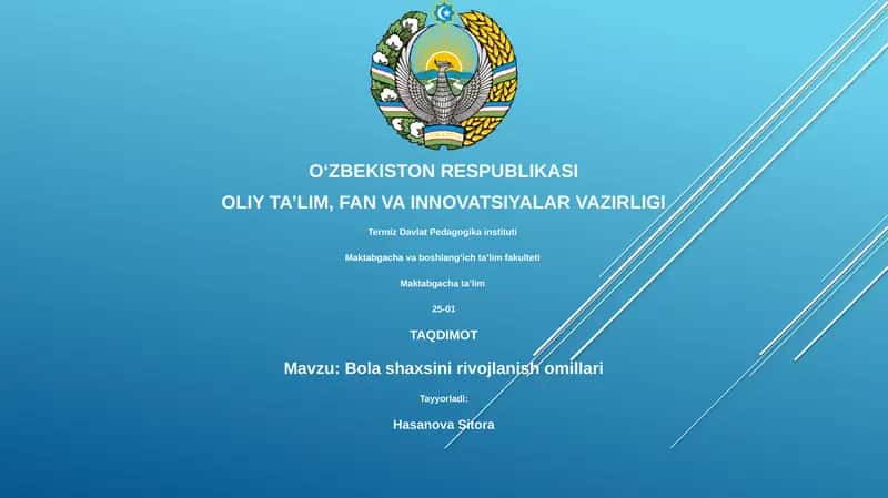 Bola shaxsini rivojlanish omillari