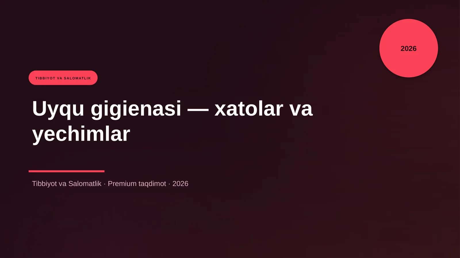 Uyqu gigienasi — xatolar va yechimlar