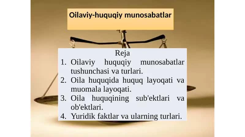 Oilaviy-huquqiy munosabatlar