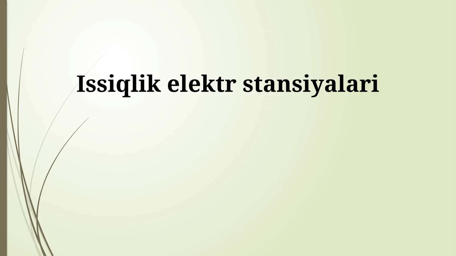 Issiqlik elektr stansiyalari