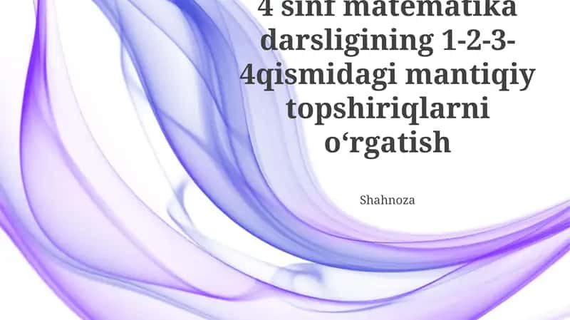 4 sinf matematika darsligi