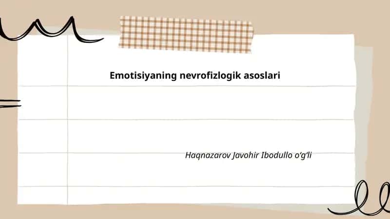 Emotisiyaning nevrofizlogik asoslari