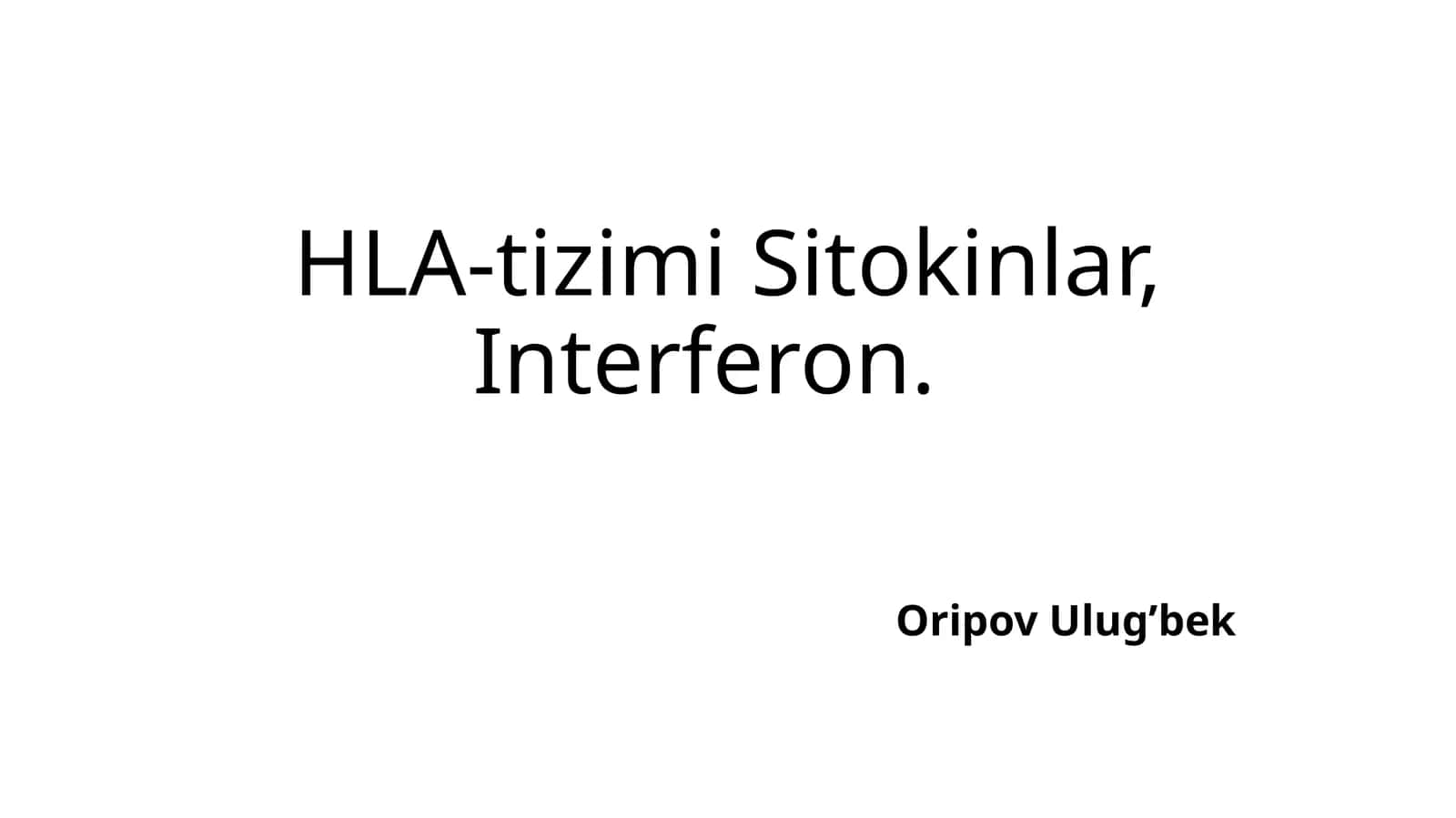 HLA-tizimi, Sitokinlar, Interferon