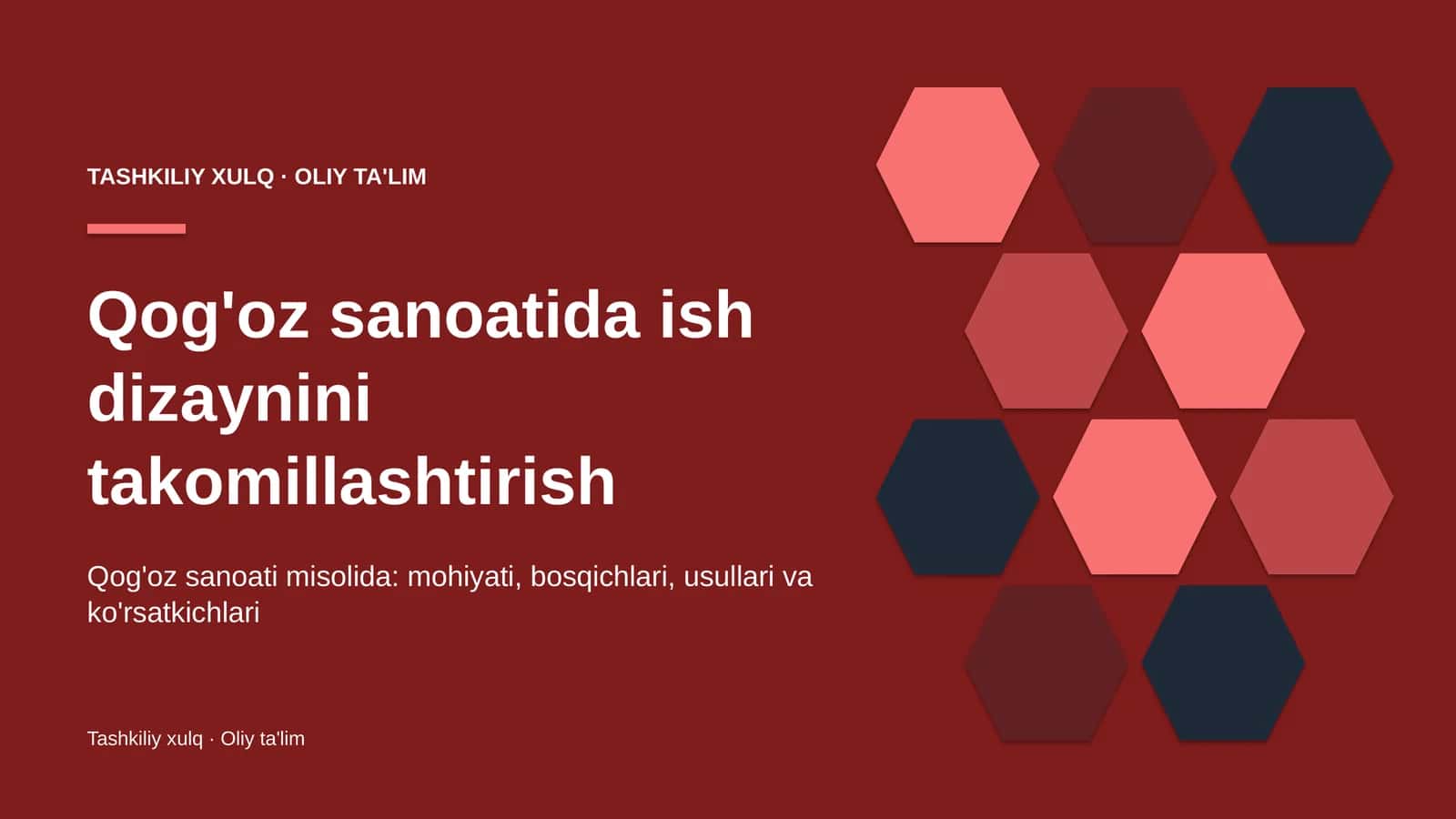 Qog'oz sanoatida ish dizaynini takomillashtirish