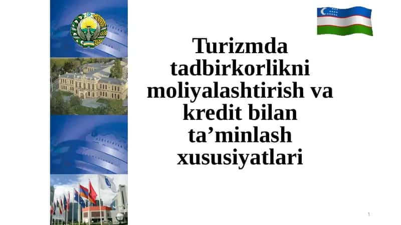 Turizm datadbirkorlikni moliyalashtirish va kredit bilantlash xususiyatlari