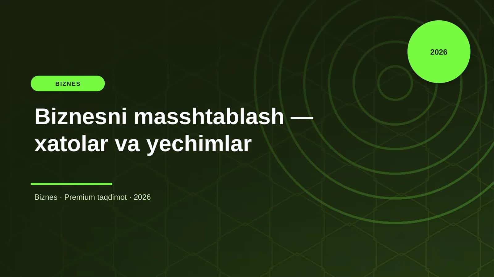 Biznesni masshtablash — xatolar va yechimlar