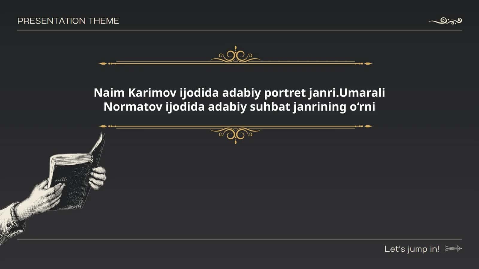 Naim Karimov ijodida adabiy portret janri.Umarali Normatov ijodida adabiy suhbat janrining o‘rni