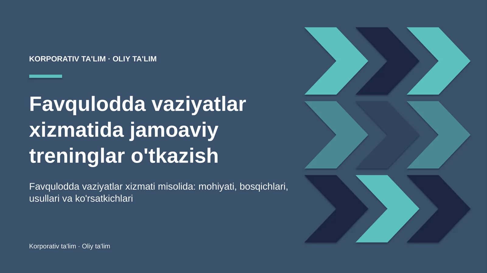 Favqulodda vaziyatlar xizmatida jamoaviy treninglar o'tkazish