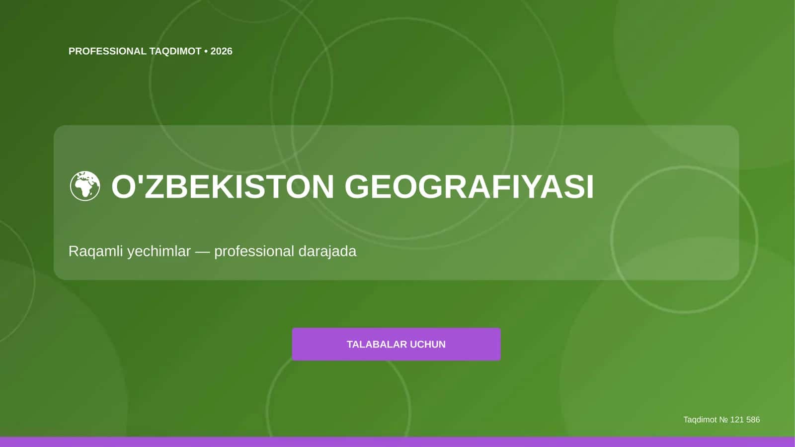O'ZBEKISTON GEOGRAFIYASI